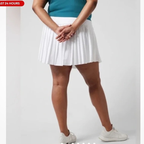 Athleta Sz 3X Levitate Pleated Skort Black Polyester Spandex Zip Pocket - Picture 4 of 7